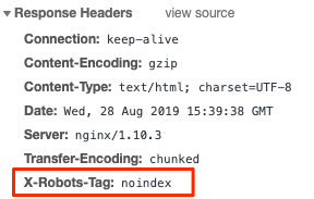 HTTP header X-robots-tag